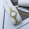 Women's Alloy Round Casual Quartz Bracelet Watch With Diamondencrusted And Spiral Crown