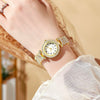 Women's Alloy Round Dial Quartz Bracelet Watch With Rhinestones And Casual Style