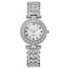 Women's Alloy Round Dial Quartz Bracelet Watch With Rhinestones And Casual Style