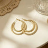 Women's Alloy Round Geometric Earrings With Multi Layer Design Electroplated Finish And Simple Elegant Personality Style