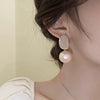 Women's Alloy S925 Silver Needle Champagne Pearl Geometric Electroplated Light Luxury Elegant Earrings