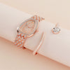 Women's Alloy Serpentine Watch Bracelet With Diamond Inlay And Stainless Steel Single Folding Buckle