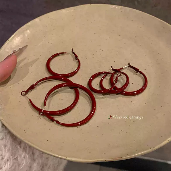 Women's Alloy 925 Silver Geometric Hoop Earrings With Electroplating