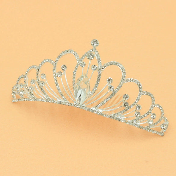 Women's Alloy Silver Plated Rhinestone Inlay Electroplated Bridal Wedding Cake Crown Hair Accessories