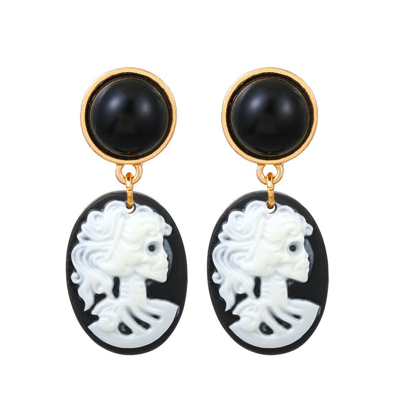 Women's Alloy Skull Tooth Hanging Earrings Retro Palace Style Electroplating
