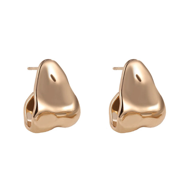 Women's Alloy Smooth Twisted Metal Irregular Electroplated Earrings Light Luxury High End