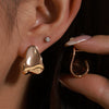 Women's Alloy Smooth Twisted Metal Irregular Electroplated Earrings Light Luxury High End