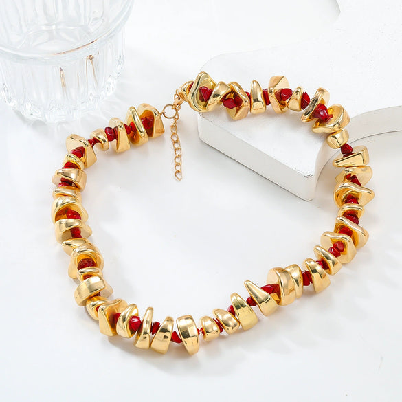 Women's Alloy Snake Bone Chain Jewelry Set With Geometric Design And Diamond Treatment