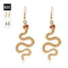 Women’s Alloy Snake Ear Hook Earrings With Electroplated Animal Zodiac Design And Exaggerated Statement Style