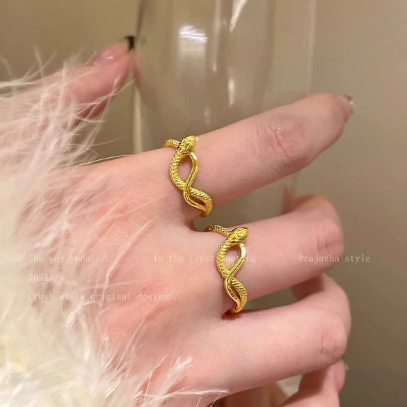 Women's Alloy Snake Zodiac Open Ring With Electroplating Design