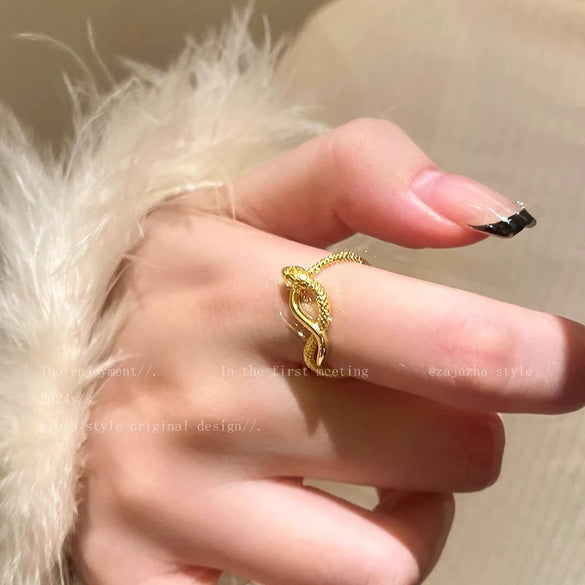 Women's Alloy Snake Zodiac Open Ring With Electroplating Design