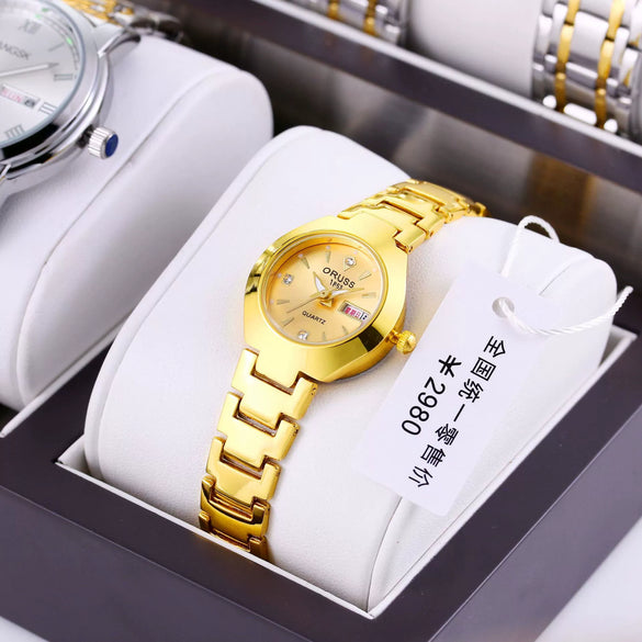 Women's Alloy Sports Style Round Dial Waterproof Luminous Automatic Movement Watch
