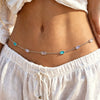 Women's Alloy Square Gemstone Waist Chain Sparkling Diamond Body Chain With Lobster Clasp Fashion Accessory