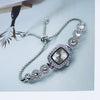 Women's Alloy Square Quartz Bracelet Watch Fashion Diamondencrusted