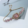 Women's Alloy Square Quartz Bracelet Watch Fashion Diamondencrusted