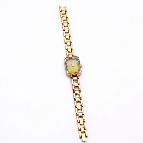 Women's Alloy Square Rhinestone Bracelet Quartz Watch Leisure Style
