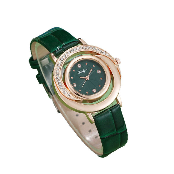 Women's Alloy Stainless Steel Imitation Leather Diamond Snake Pattern Quartz Belt Watch Jewelry Set