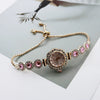 Women's Alloy Stainless Steel Luxury Elegant Fashion Quartz Watch With Chalcedony Bracelet And Pull Rope Free Adjustment