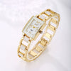 Women's Alloy Stainless Steel Ordinary Glass Mirror Rectangle Dial Quartz Bracelet Watch