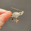 Women's Alloy Star Tassel Brooch Electroplated For Suit Jacket Woolen Coat Fashion Accessory