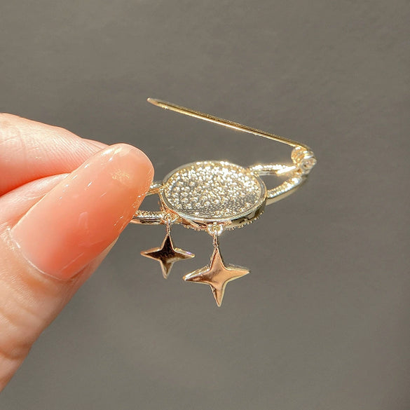 Women's Alloy Star Tassel Brooch Electroplated For Suit Jacket Woolen Coat Fashion Accessory