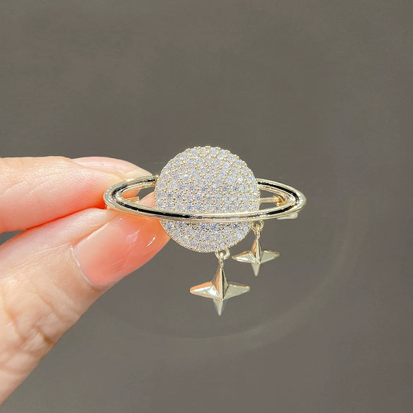 Women's Alloy Star Tassel Brooch Electroplated For Suit Jacket Woolen Coat Fashion Accessory