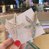 Women's Alloy Starfish Pearl Rhinestone Hairpin Electroplated Duckbill Clip Shark Clip Headwear