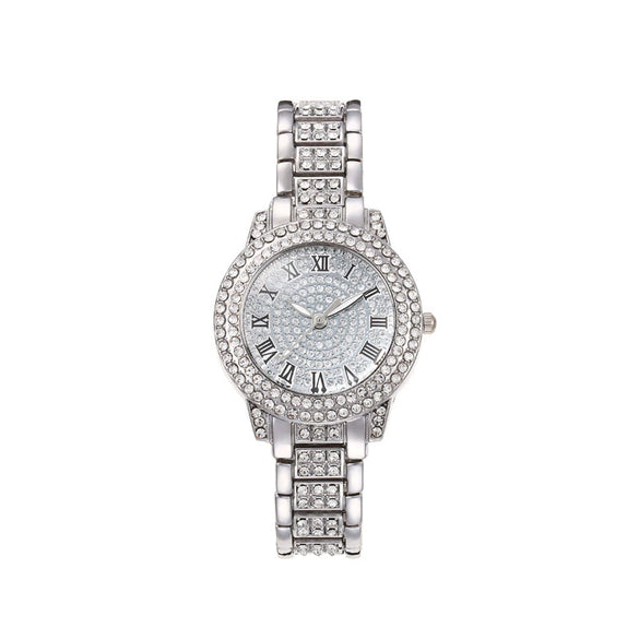 Women's Alloy Steel Quartz Watch With Starry Sky Pattern And Roman Digital Fashion Style