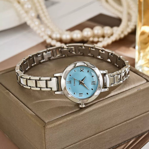 Women's Alloy Strap Round Dial Casual Retro Light Luxury Student Watch
