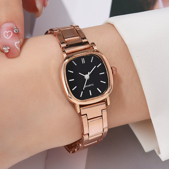 Women's Alloy Strap Round Dial Quartz Watch Simple And Versatile Style
