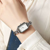 Women's Alloy Strap Square Hollow Fashion Leisure Watch With Stainless Steel Buckle