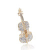Women's Alloy Suit Brooch Electroplated Natural Style Violin Pin For Cardigan Shawl