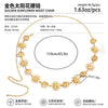 Women's Alloy Sunflower Round Patchwork Waist Chain With Pleated Body Chain Design And Lobster Clasp