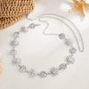 Women's Alloy Sunflower Round Patchwork Waist Chain With Pleated Body Chain Design And Lobster Clasp