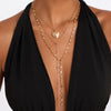 Women's Alloy Threedimensional Heart Pendant Necklace With Geometric Yshaped Tassel Chain Plated Sweet And Cool Layered Jewelry