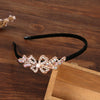 Women's Alloy Velvet Headband With Pearl Butterfly And Rhinestone Electroplated