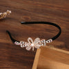 Women's Alloy Velvet Headband With Pearl Butterfly And Rhinestone Electroplated