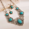 Women's Alloy Vintage Geometric Pattern Electroplated Clavicle Chain Necklace And Earrings Set