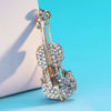 Women's Alloy Violin Antilight Brooch Electroplated Natural Style For Suit Cardigan Shawl