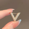 Women's Alloy Vshaped Rhinestone Electroplating Brooch With Geometric And Letter Patterns