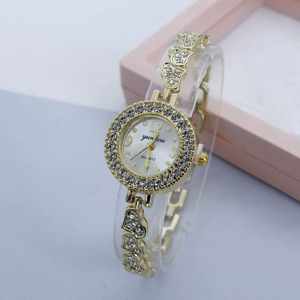 Women's Alloy Watch Round Dial Creative Letters Diamondencrusted Leisure Style