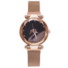 Women's Alloy Watch Set With Magnet Buckle And Round Dial Leisure Style