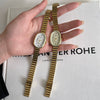Women's Alloy Watch With Rose Gold Buckle Round Dial And Onion Crown Simple Elegant Retro Leisure Style