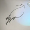 Women's Alloy Water Drop Lava Necklace With U Shaped Pendant Electroplated Cross Chain Trendy Light Luxury Clavicle Chain