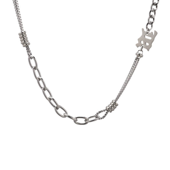Women's Alloy Water Drop Lava Necklace With U Shaped Pendant Electroplated Cross Chain Trendy Light Luxury Clavicle Chain