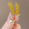 Women's Alloy Wheat Ear Brooch With Electroplating And Natural Style