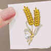 Women's Alloy Wheat Ear Brooch With Electroplating And Natural Style