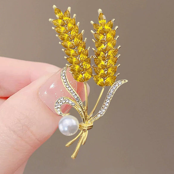 Women's Alloy Wheat Ear Brooch With Electroplating And Natural Style