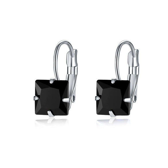 Women's Alloy Zircon Stud Earrings Rhombus Shape Electroplated Fashion Ear Buckles