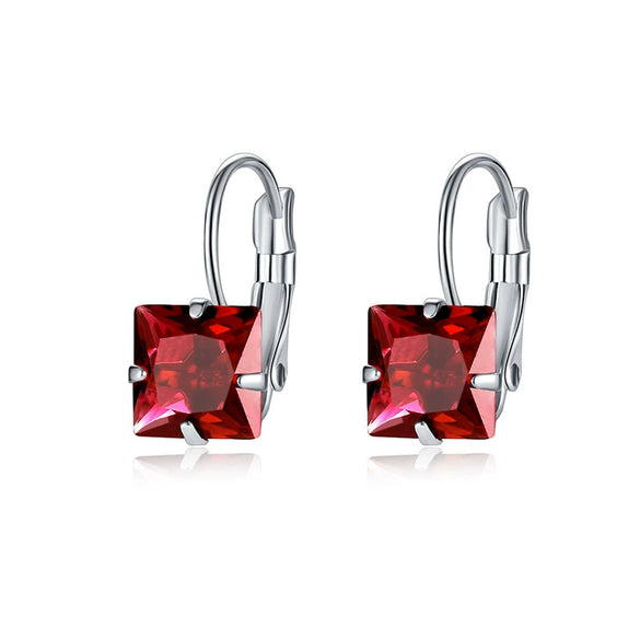 Women's Alloy Zircon Stud Earrings Rhombus Shape Electroplated Fashion Ear Buckles
